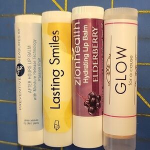 Variety Hydrating Lip Balm Set of 4 Passion Fruit Vanilla Bean Glow Elderberry